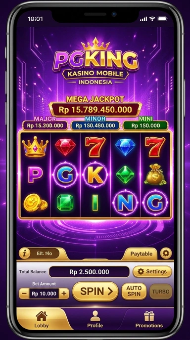 Screenshot aplikasi pgking dengan fitur pencarian yang mudah.